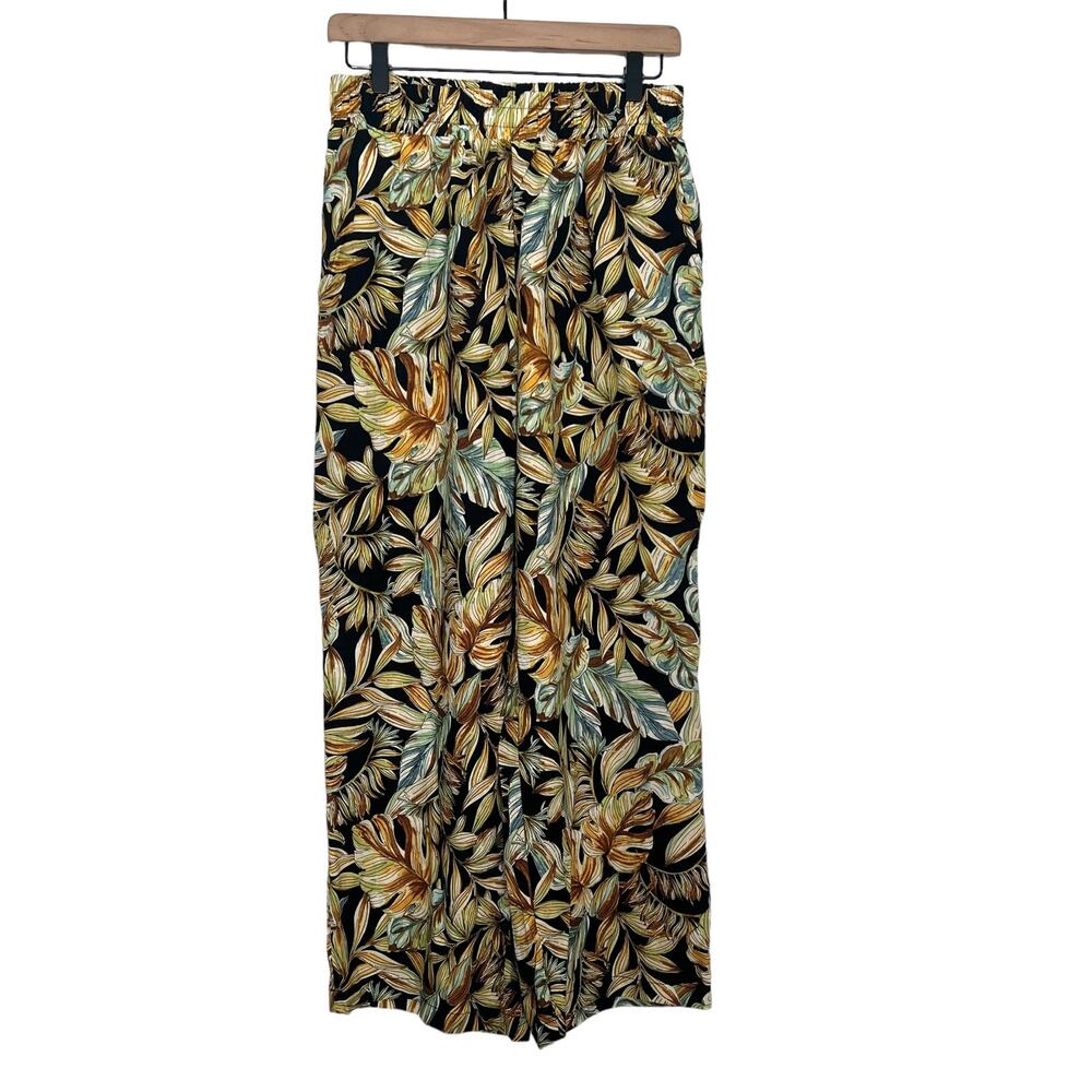 Panama Jack Women's Pull On Elastic Waist Tropical Wide Leg Pants Size S Comfort